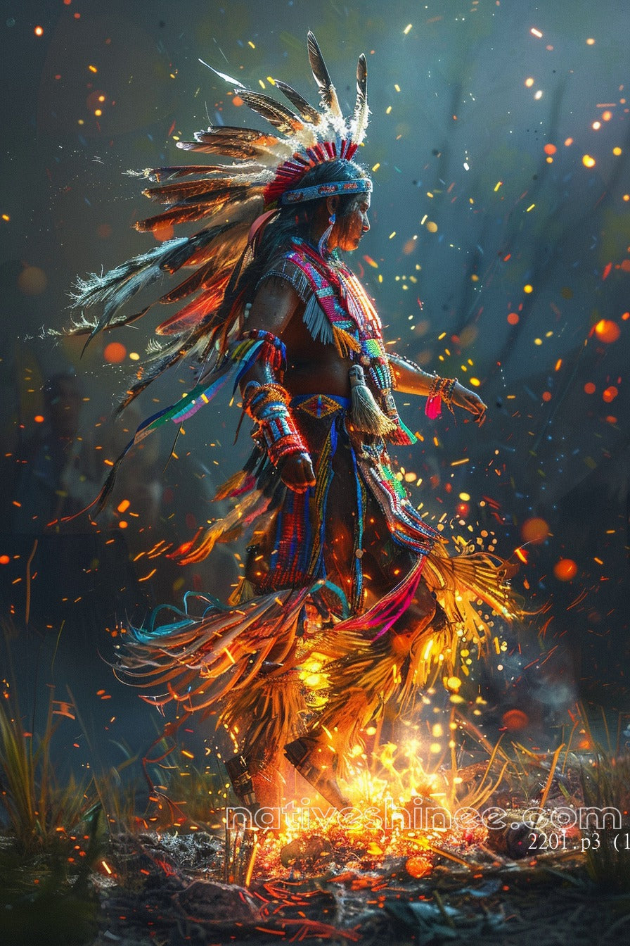 Dancer of the Flame Native American Canvas