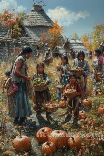 Harvest of Gratitude Native American Canvas