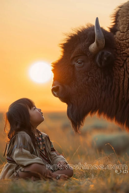 Sacred Bond at Sunset Native American Canvas