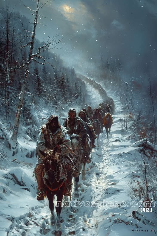 Journey Through the Frozen Silence Native American Canvas