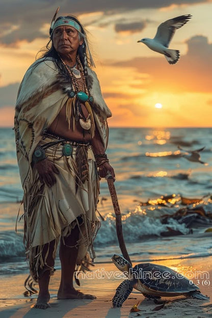 Guardian of the Coastal Spirits: A Native American Canvas