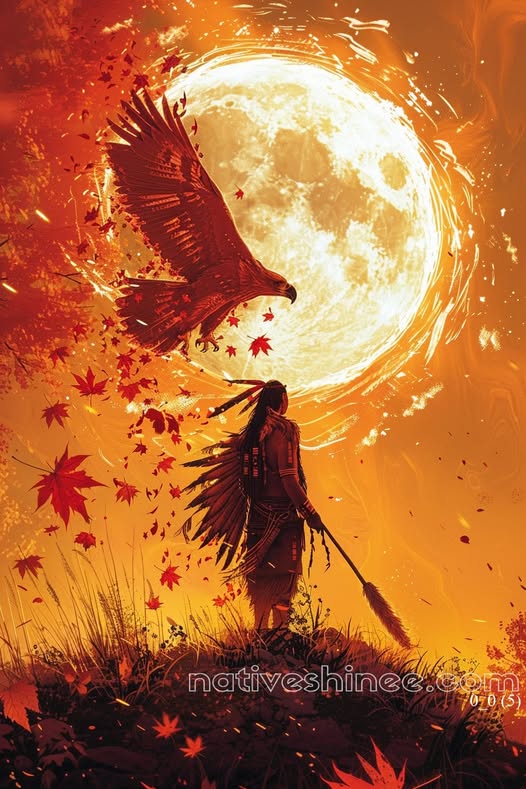 Eagle of the Harvest Moon Native American Canvas