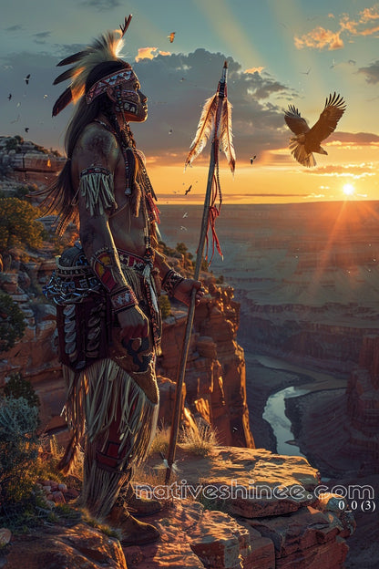 Guardian of the Horizon - Native American Canvas