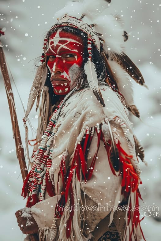 Winter's Warrior Spirit Native American Canvas