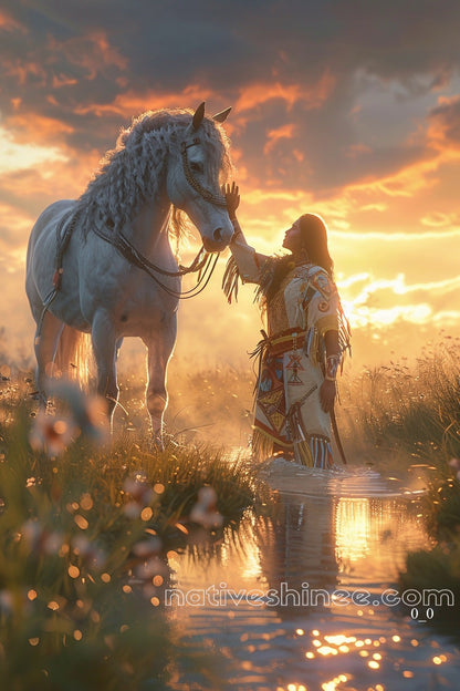 People And The Horse Native American Canvas