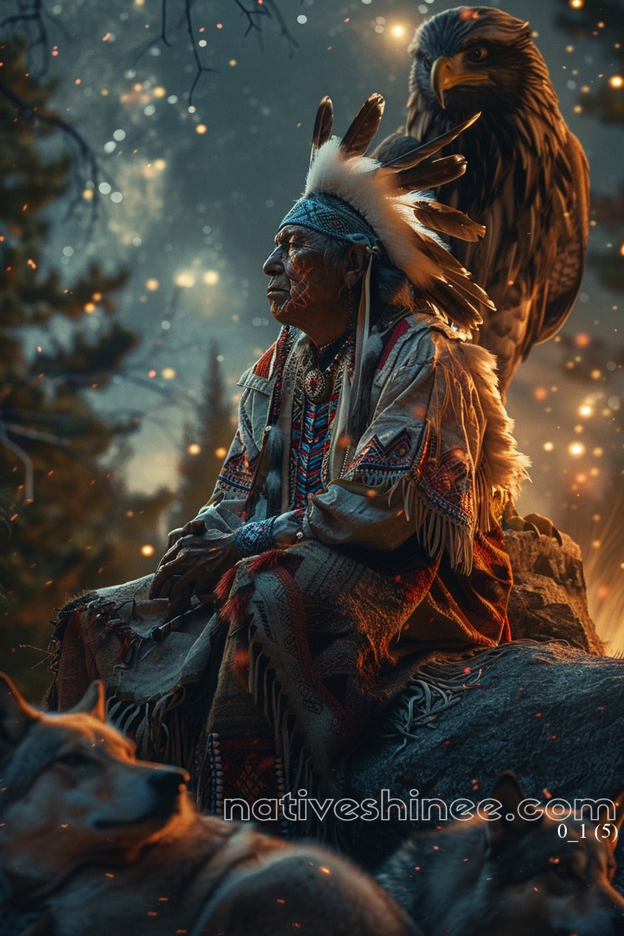 Keeper of the Sacred Flame Native American Canvas