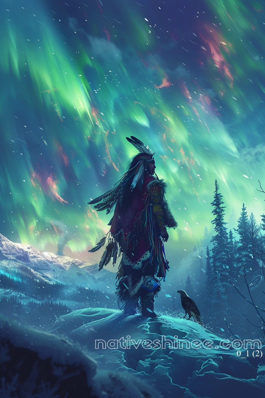 Guardian of the Northern Lights Native American Canvas