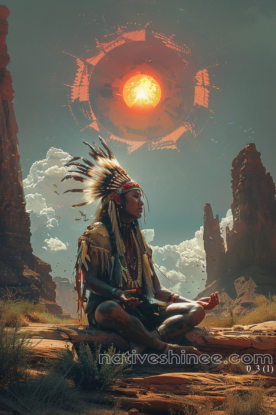 Meditation Native American Canvas