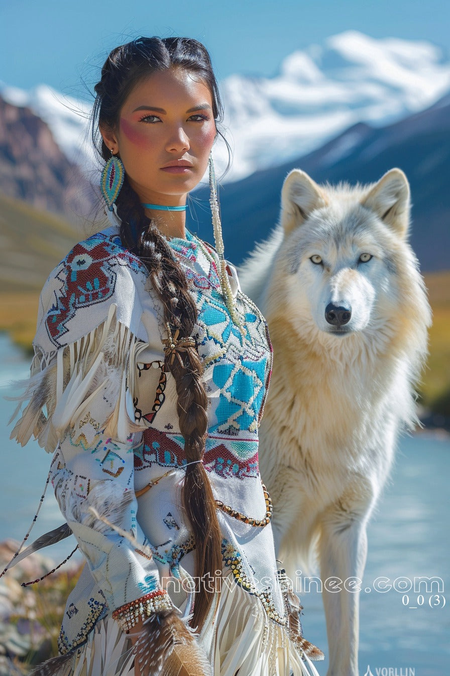 Spirit of the White Wolf Native American Canvas