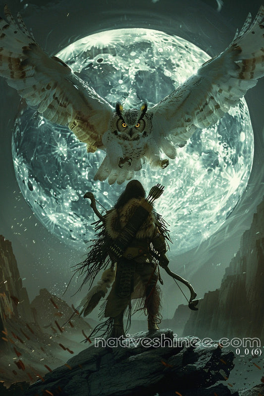 The Owl's Wisdom Native American Canvas