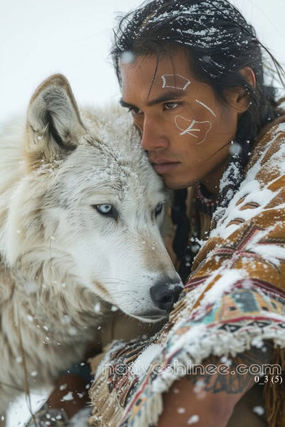 Winter Bond Native American Canvas