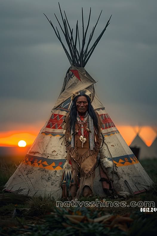 Guardian of the Setting Sun Native American Canvas