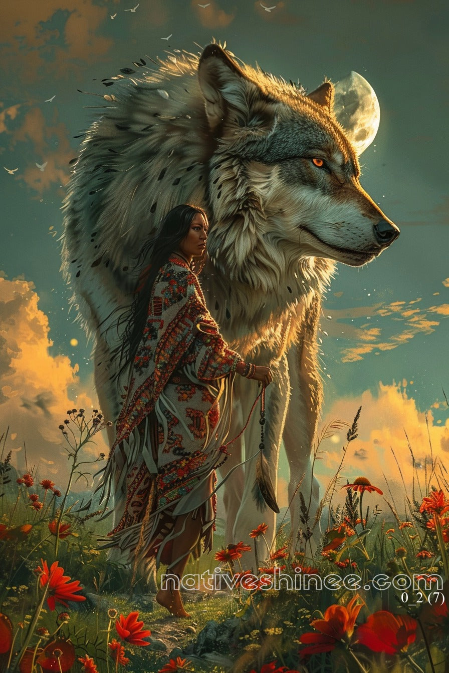 Guardian of the Moon Native American Canvas