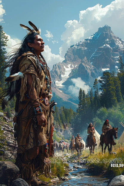 Guardian of the Mountain Path Native American Canvas