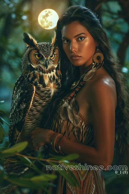 The Owl's Wisdom Native American Canvas