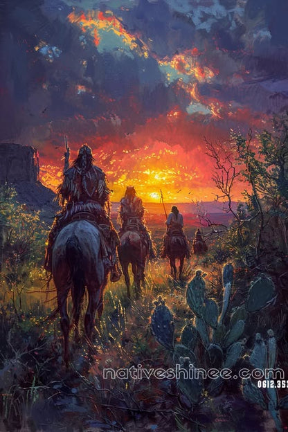 Sunset in the Wildlands Native American Canvas