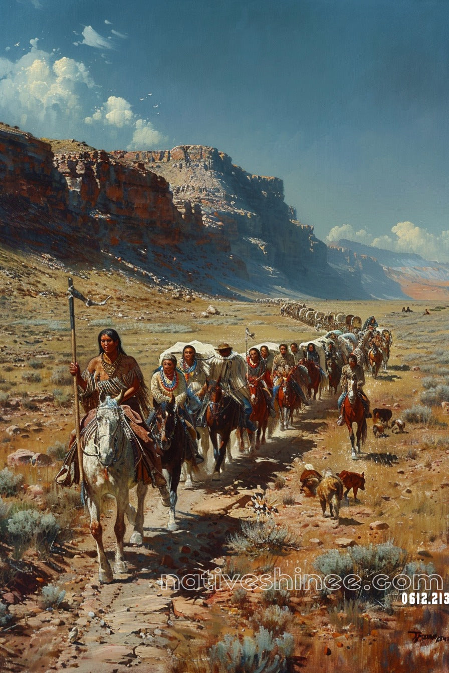 Journey of the Brave Native American Canvas