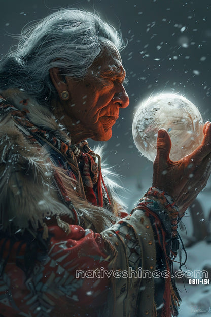 Wisdom of the Winter Moon Native American Canvas