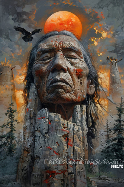 Guardian of the Plains - Native American Canvas