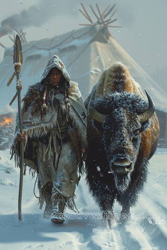 The Guardian of the Herd Native American Canvas