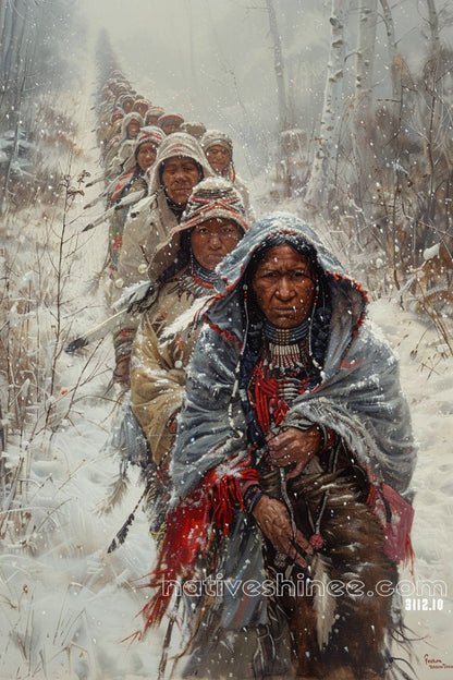 Trail of Perseverance Native American Canvas