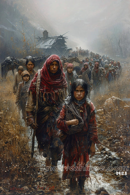 Trail of Tears Native American Canvas