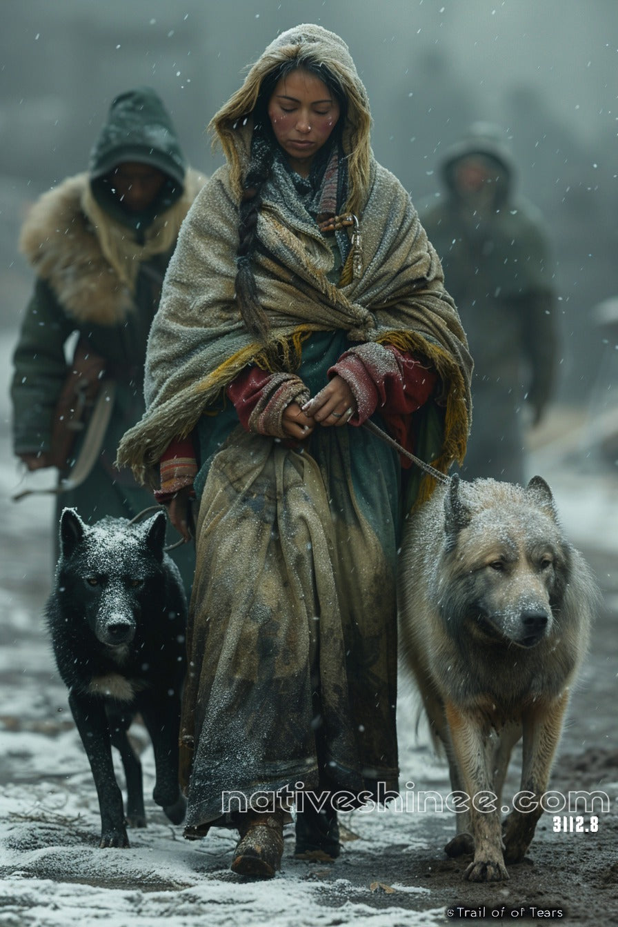 Through the Snow, We Endure Native American Canvas