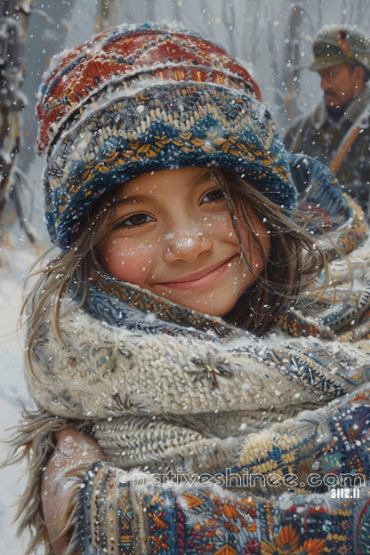 Winter's Smile Native American Canvas