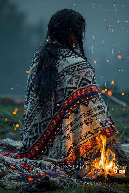 Fireside Reflections Native American Canvas