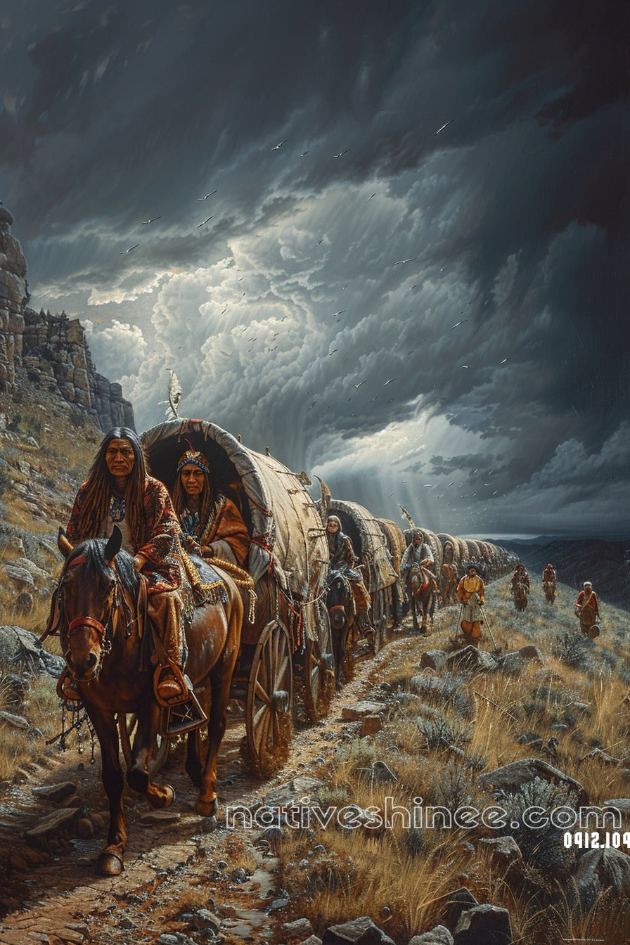 Native Caravan Journey Native American Canvas