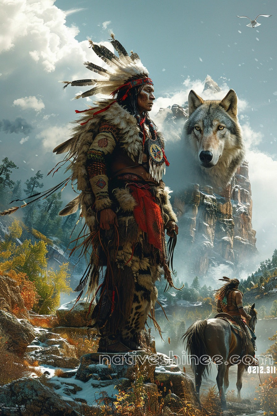 The Spirit of the Wolf Native American Canvas