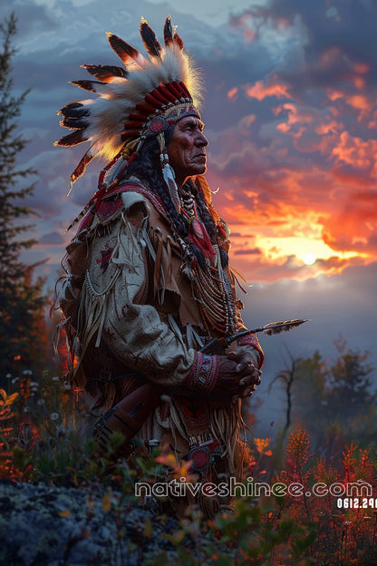 The Watchful Chief Native American Canvas