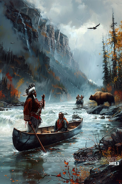 River Spirits Journey Native American Canvas