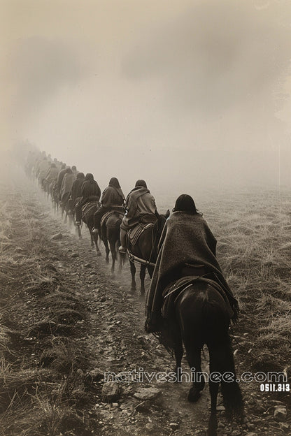 The Journey Through the Mist Native American Canvas