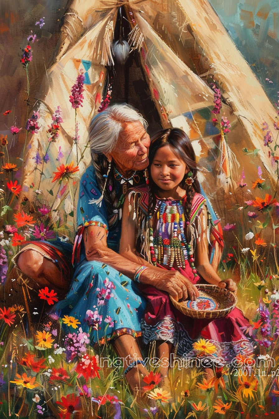 Generations of Wisdom Native American Canvas