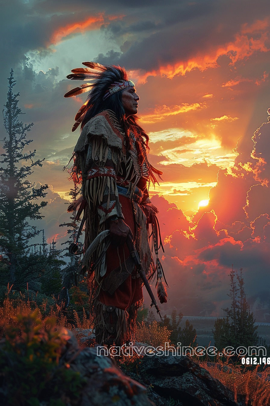 Warrior of the Dawn Native American Canvas