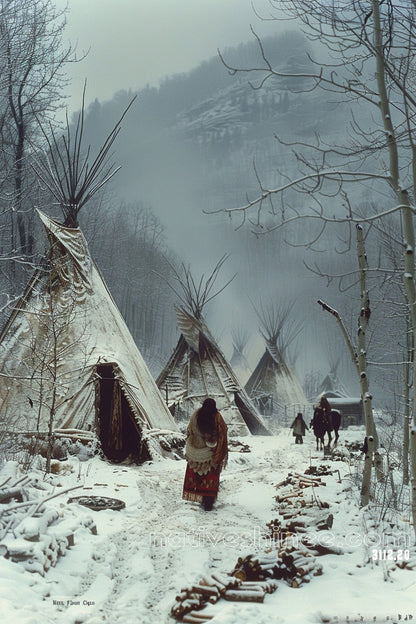 Whispers of Winter Native American Canvas