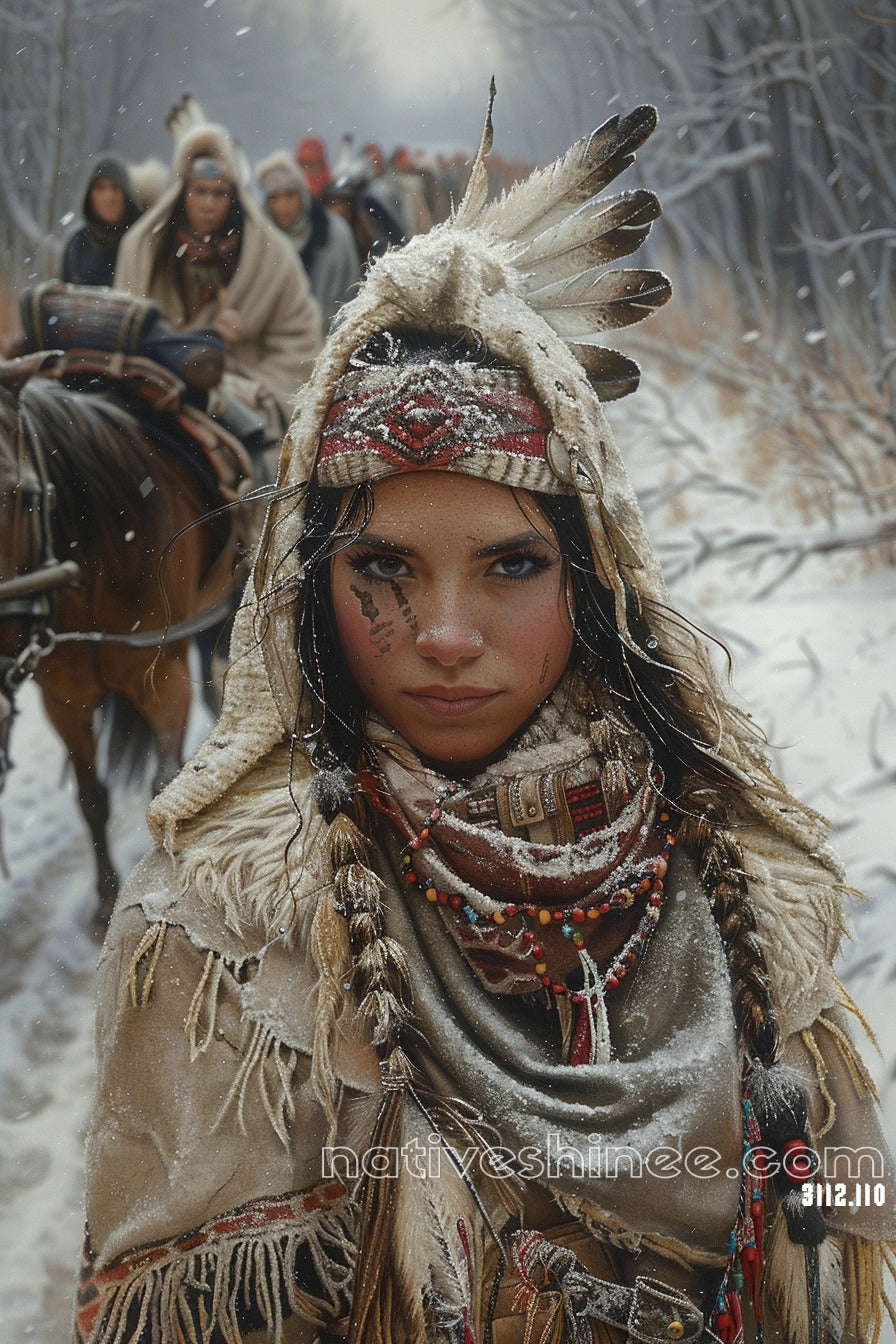 The Warrior's Gaze Native American Canvas