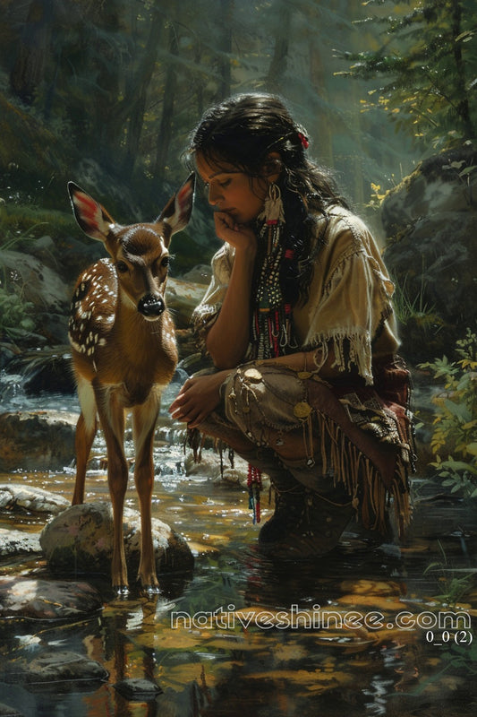 Connection with Nature Native American Canvas