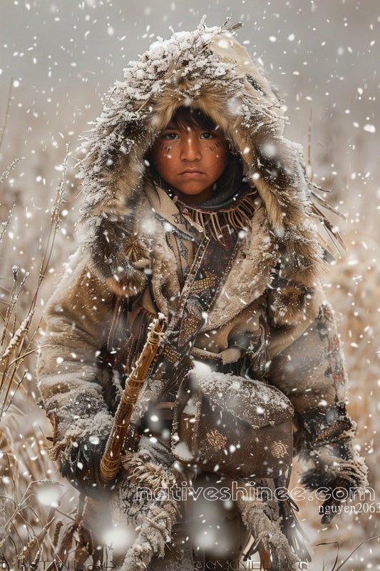 Winter Guardian Native American Canvas