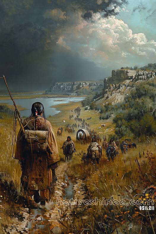 Tribal Journey Across the Plains Native American Canvas