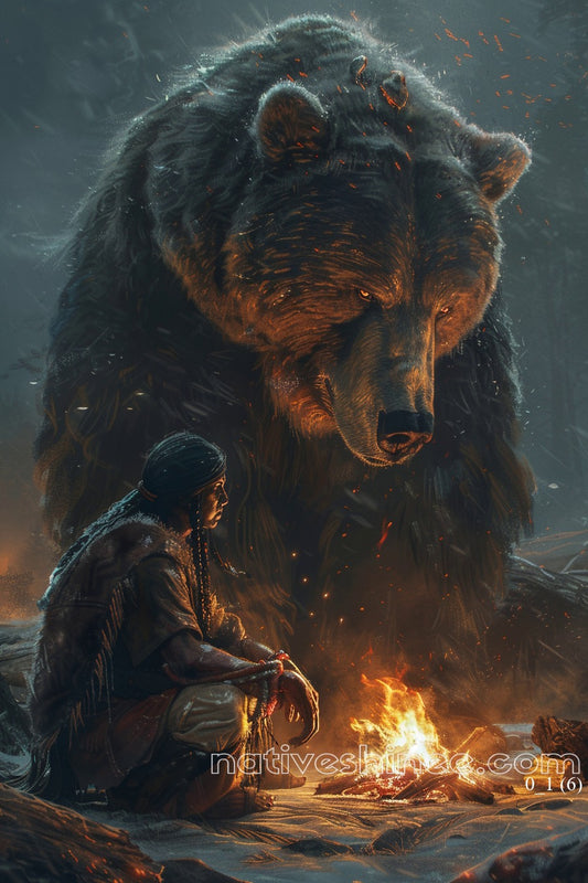 Spirit of the Bear Native American Canvas
