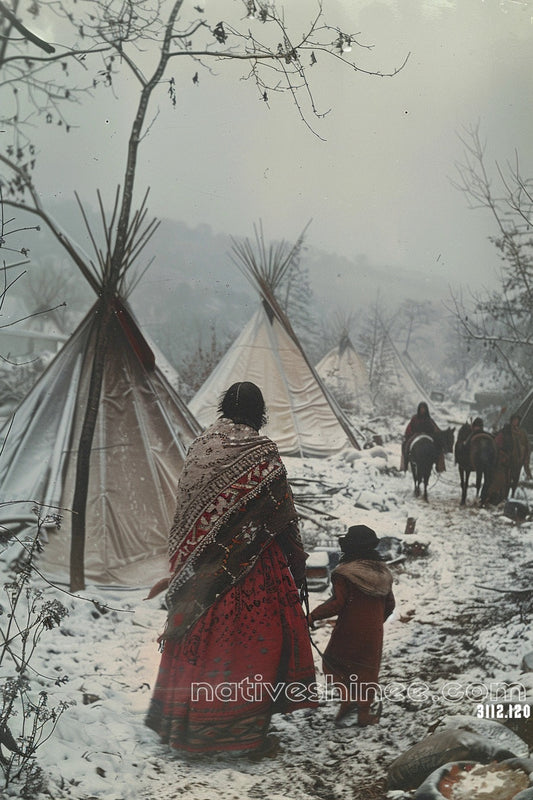 Winter Journey Native American Canvas
