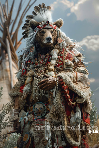 The Guardian of the Tribe Native American Canvas