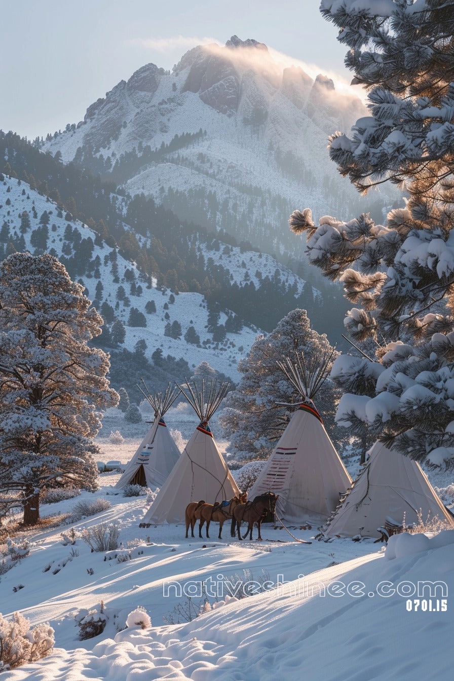 Whispers of the Winter Tribe Native American Canvas