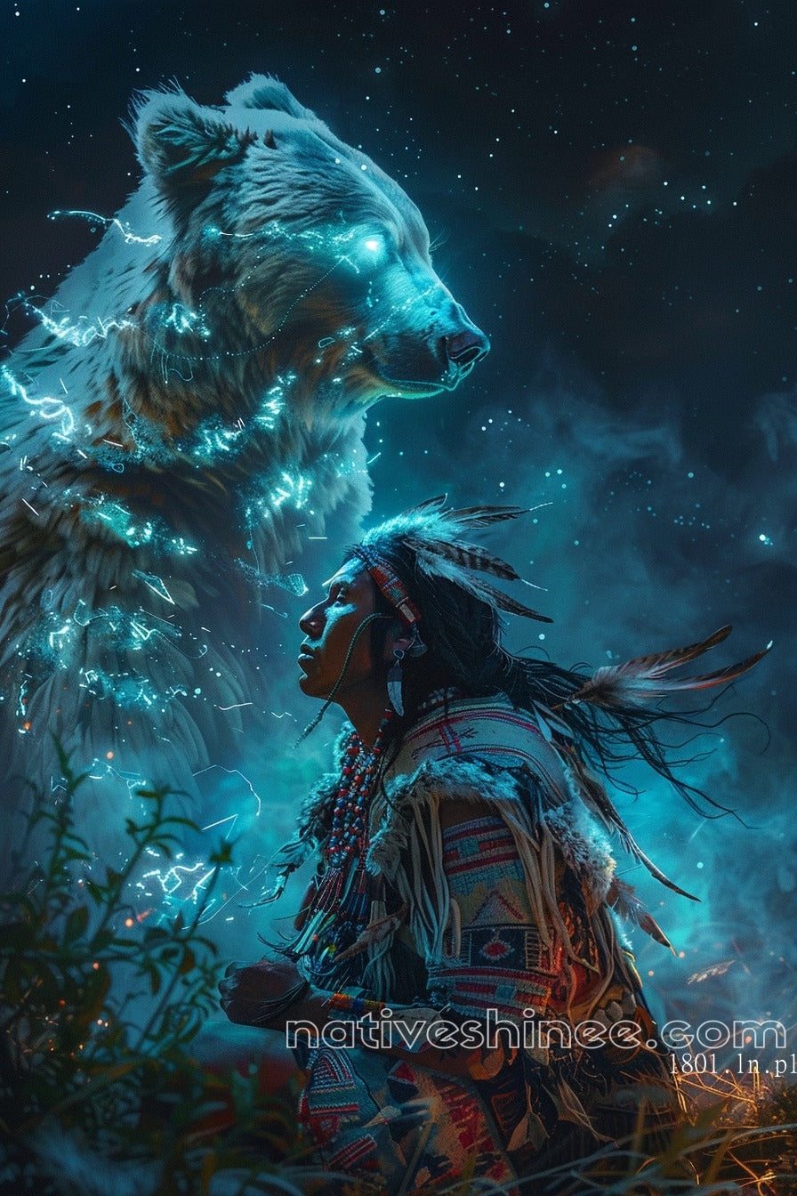 Spirit of the Celestial Bear Native American Canvas