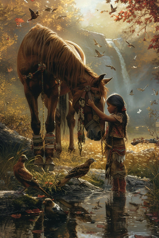 Harmony with Nature Native American Canvas