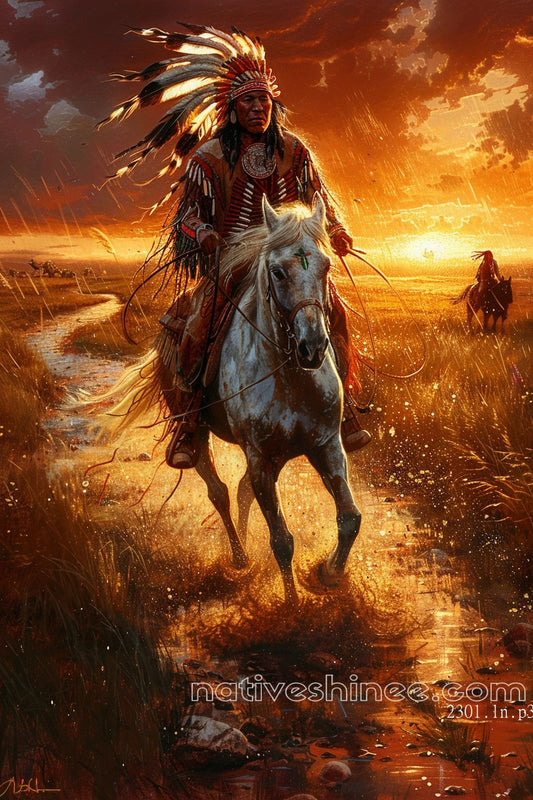 Chief of the Sunrise Native American Canvas
