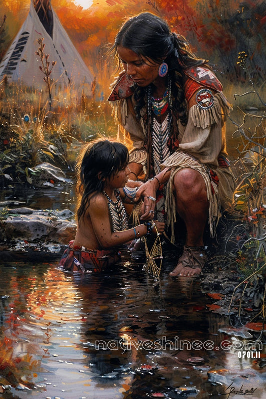 Native American Family Bond Native American Canvas