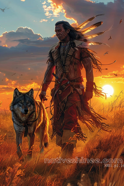 Under the Setting Sun Native American Canvas